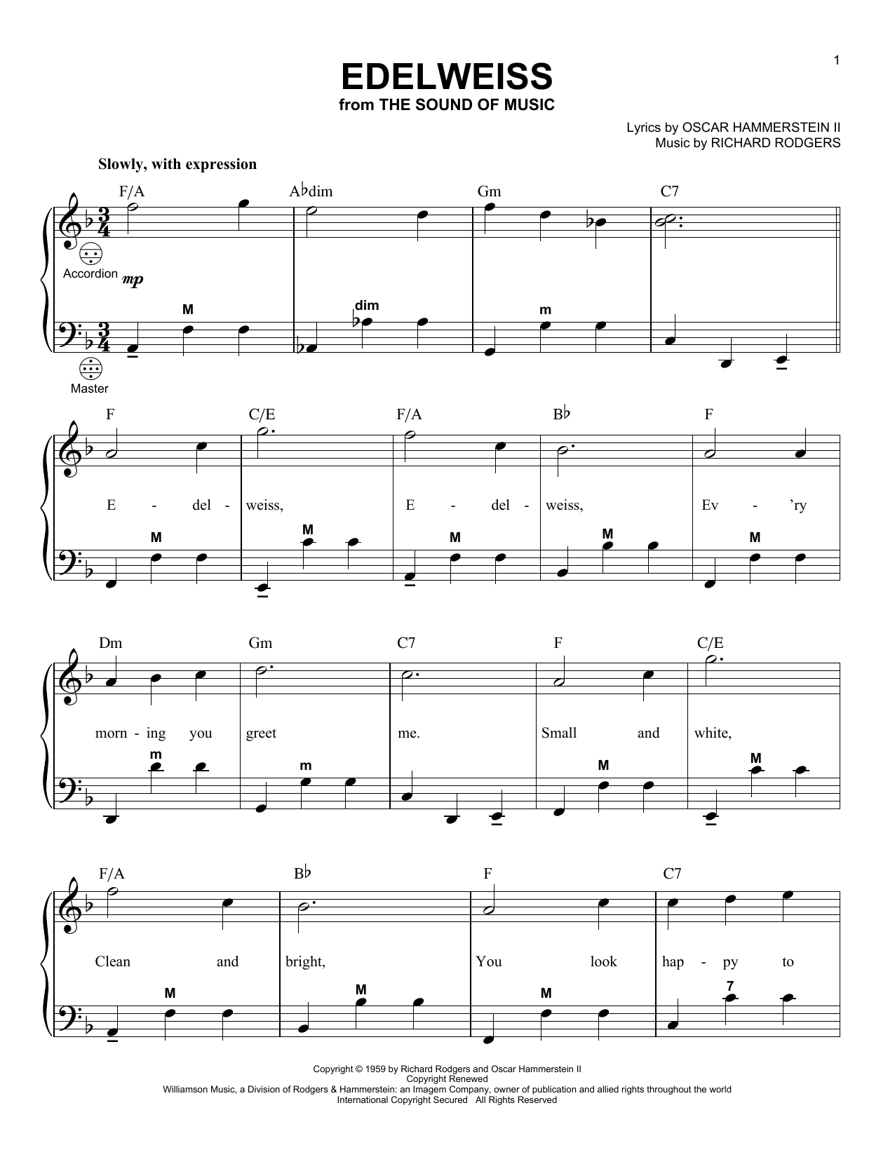 Download Gary Meisner Edelweiss Sheet Music and learn how to play Accordion PDF digital score in minutes
