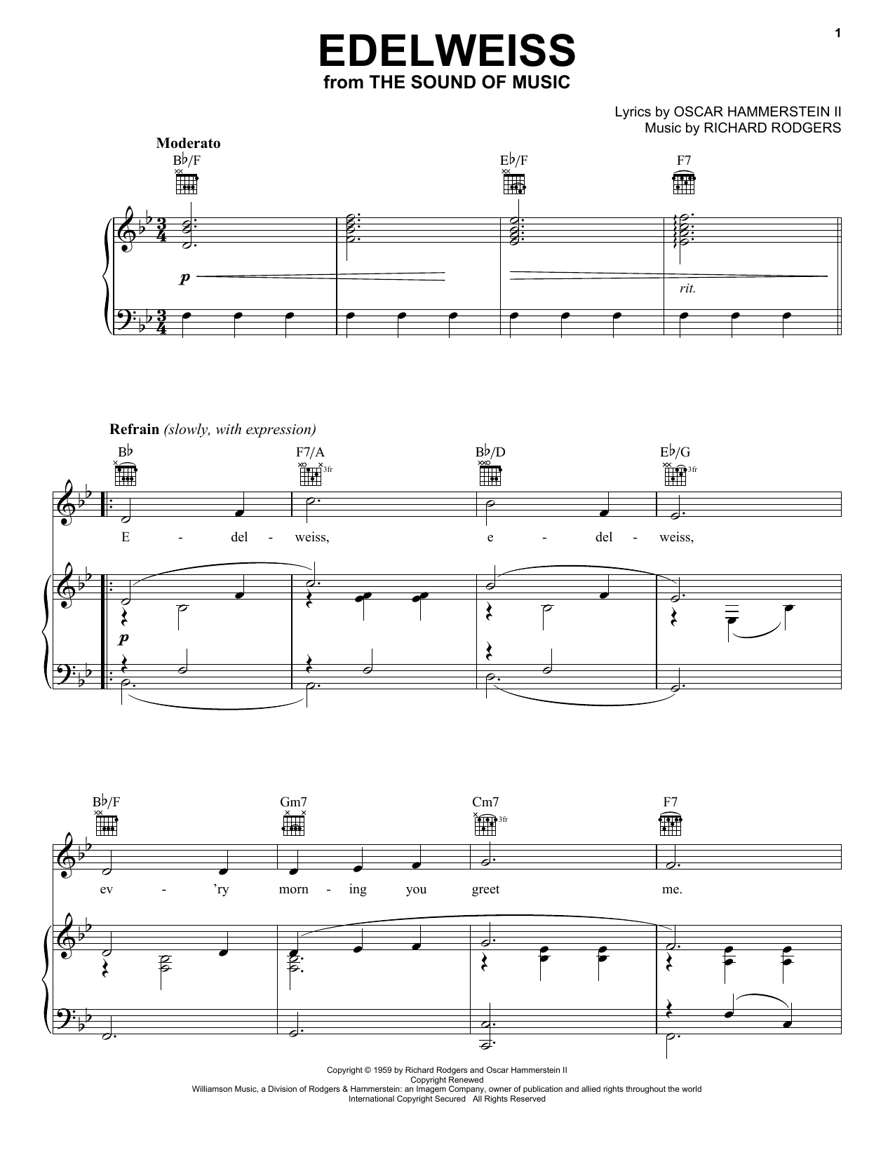 Download Rodgers & Hammerstein Edelweiss Sheet Music and learn how to play Viola PDF digital score in minutes