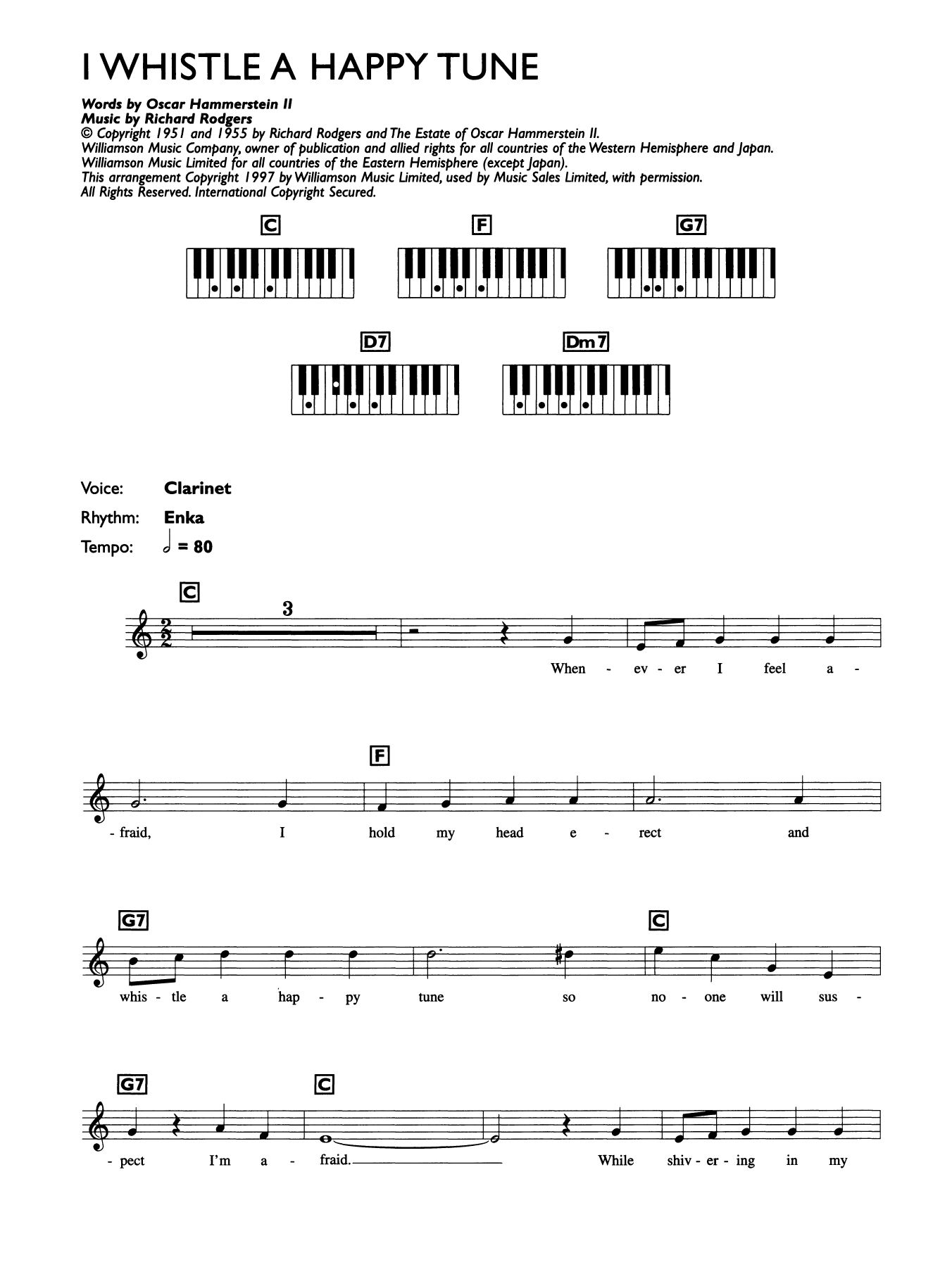 Download Rodgers & Hammerstein I Whistle A Happy Tune (from The King And I) Sheet Music and learn how to play Keyboard PDF digital score in minutes