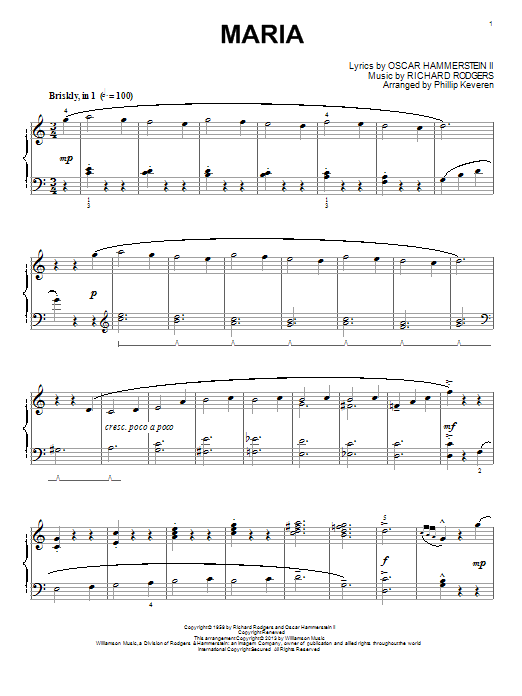 Download Phillip Keveren Maria Sheet Music and learn how to play Piano PDF digital score in minutes