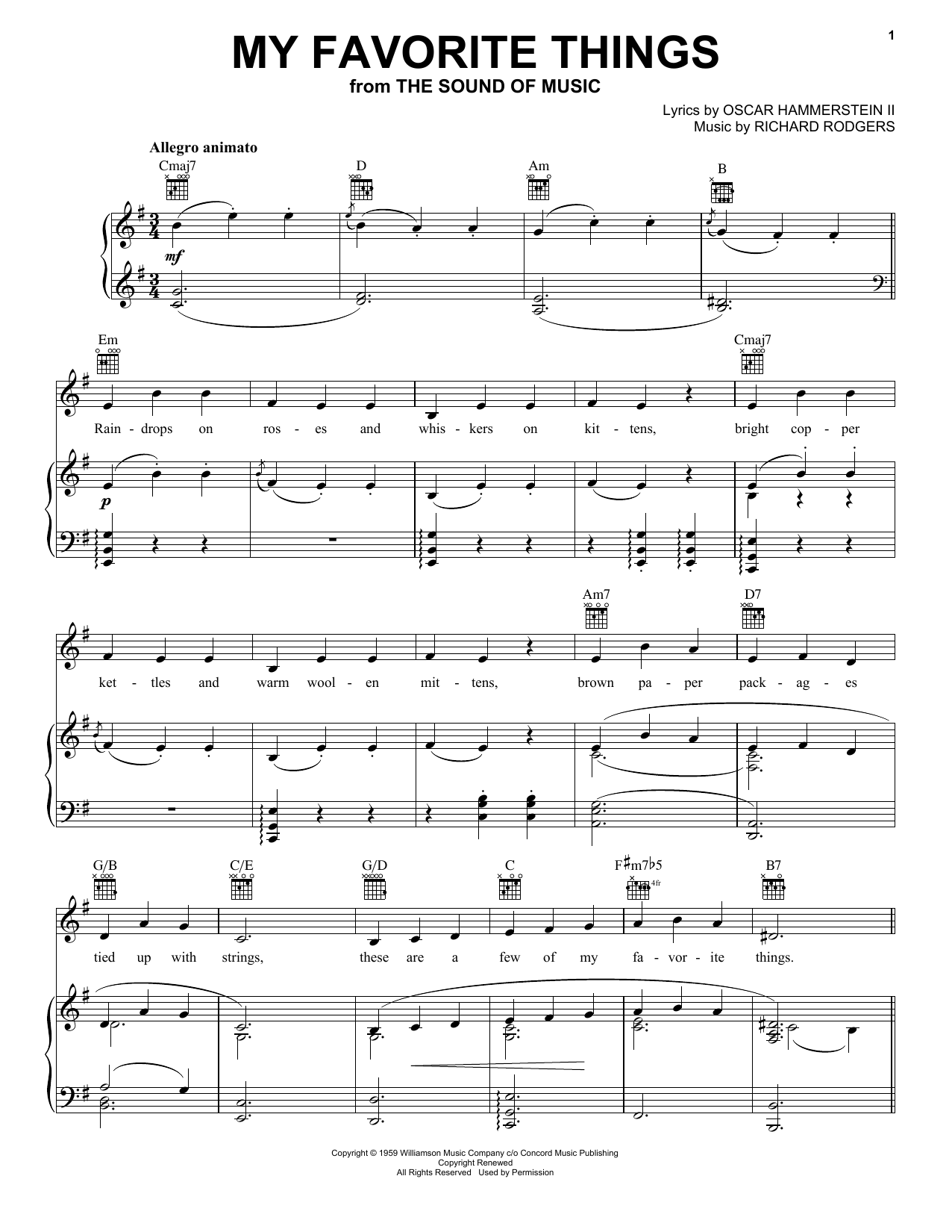 Download Rodgers & Hammerstein My Favorite Things Sheet Music and learn how to play ARTPNO PDF digital score in minutes
