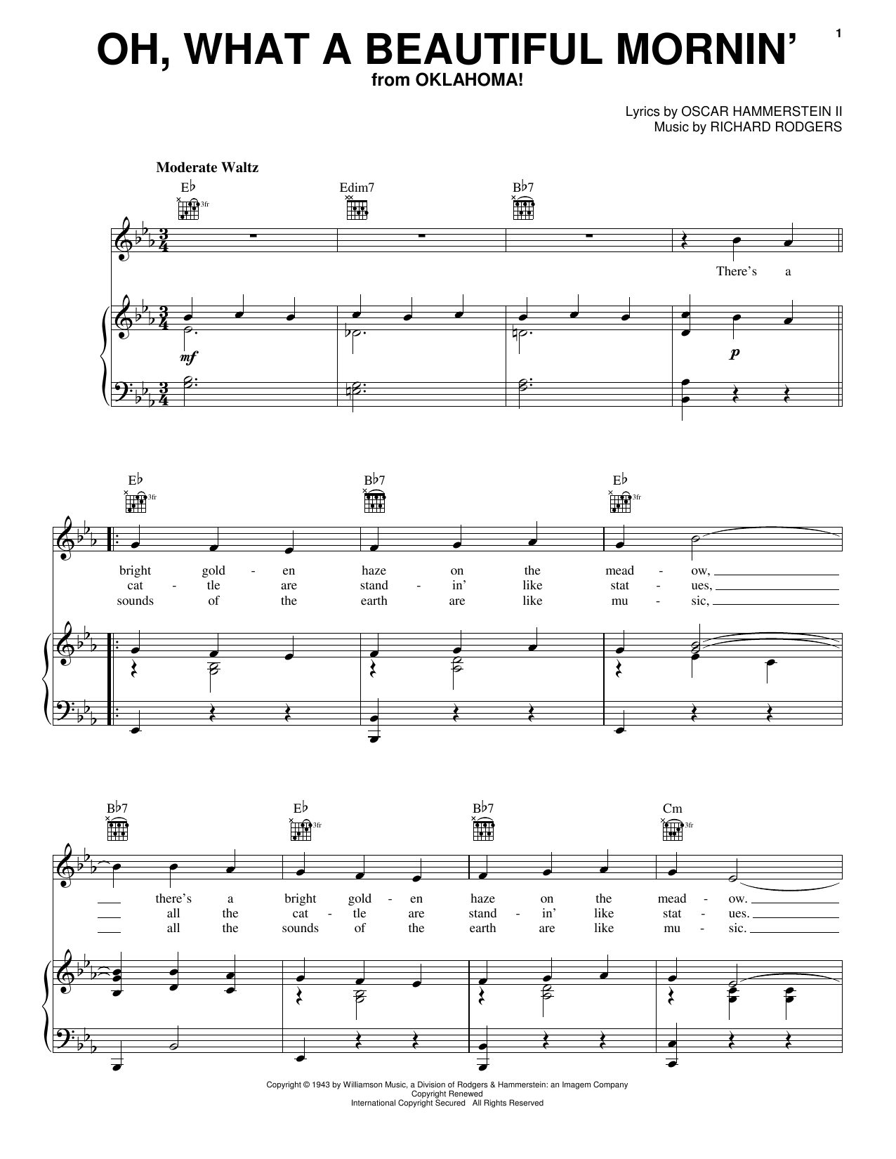 Download Rodgers & Hammerstein Oh, What A Beautiful Mornin' Sheet Music and learn how to play SPREP PDF digital score in minutes