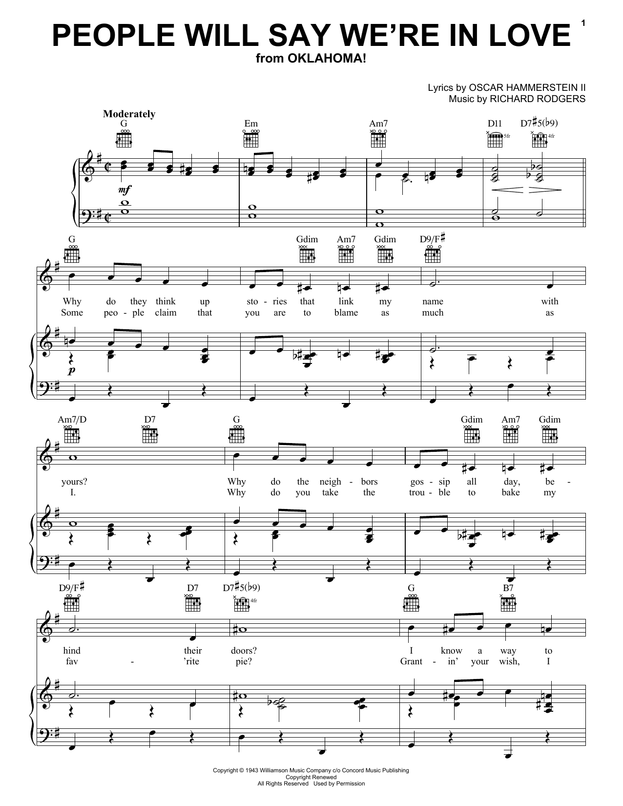 Download Rodgers & Hammerstein People Will Say We're In Love Sheet Music and learn how to play Piano Duet PDF digital score in minutes