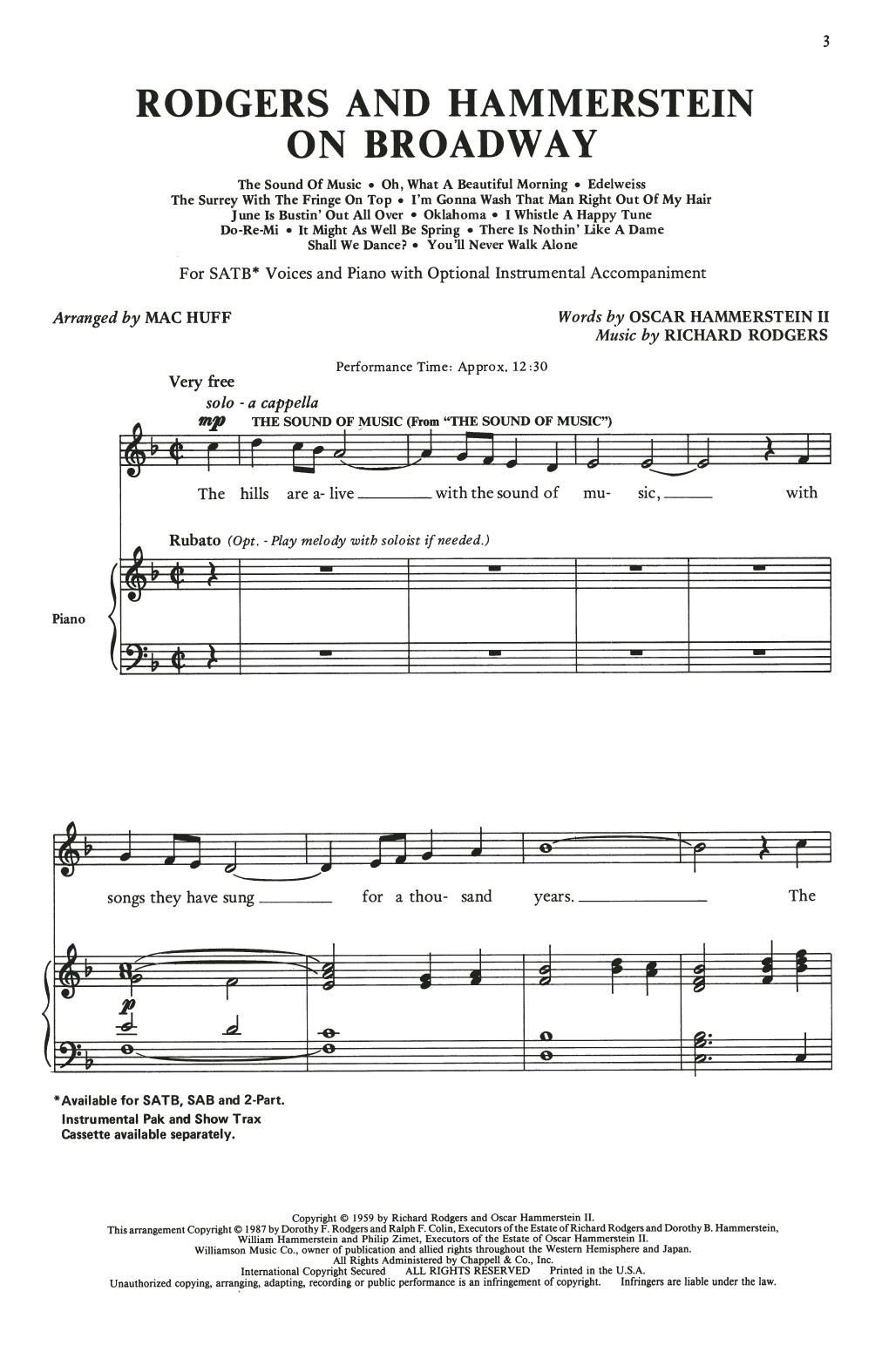 Download Rodgers & Hammerstein Rodgers and Hammerstein On Broadway (Medley) (arr. Mac Huff) Sheet Music and learn how to play 2-Part Choir PDF digital score in minutes