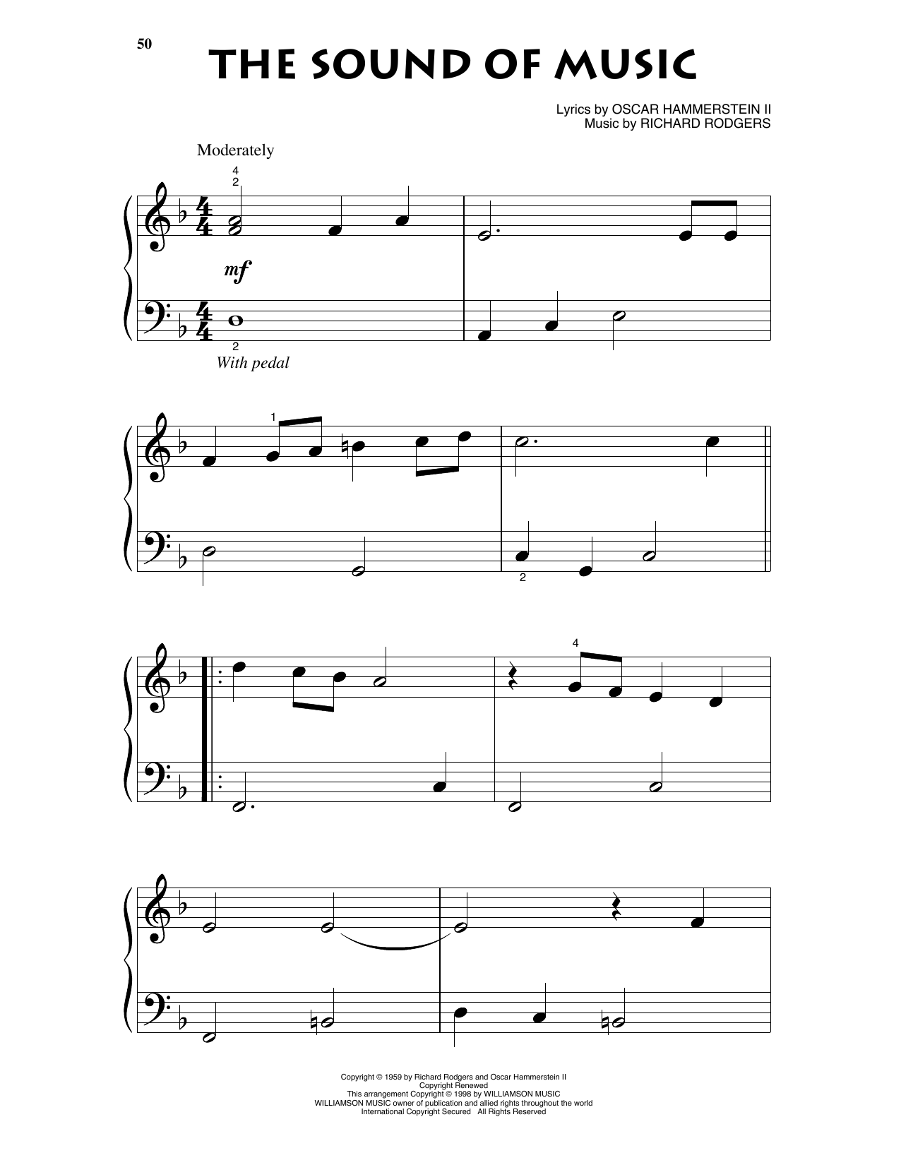 Download Rodgers & Hammerstein The Sound Of Music (arr. Bill Boyd) Sheet Music and learn how to play Beginning Piano Solo PDF digital score in minutes