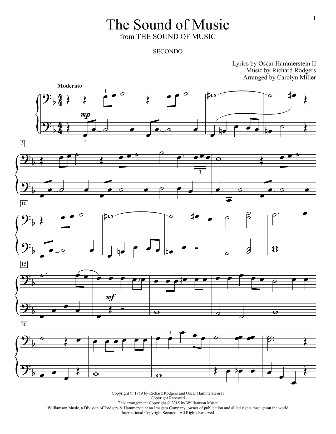 Download Carolyn Miller The Sound Of Music Sheet Music and learn how to play Piano Duet PDF digital score in minutes