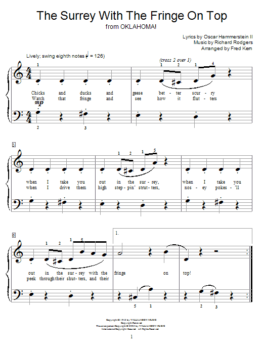 Download Rodgers & Hammerstein The Surrey With The Fringe On Top Sheet Music and learn how to play Easy Piano PDF digital score in minutes