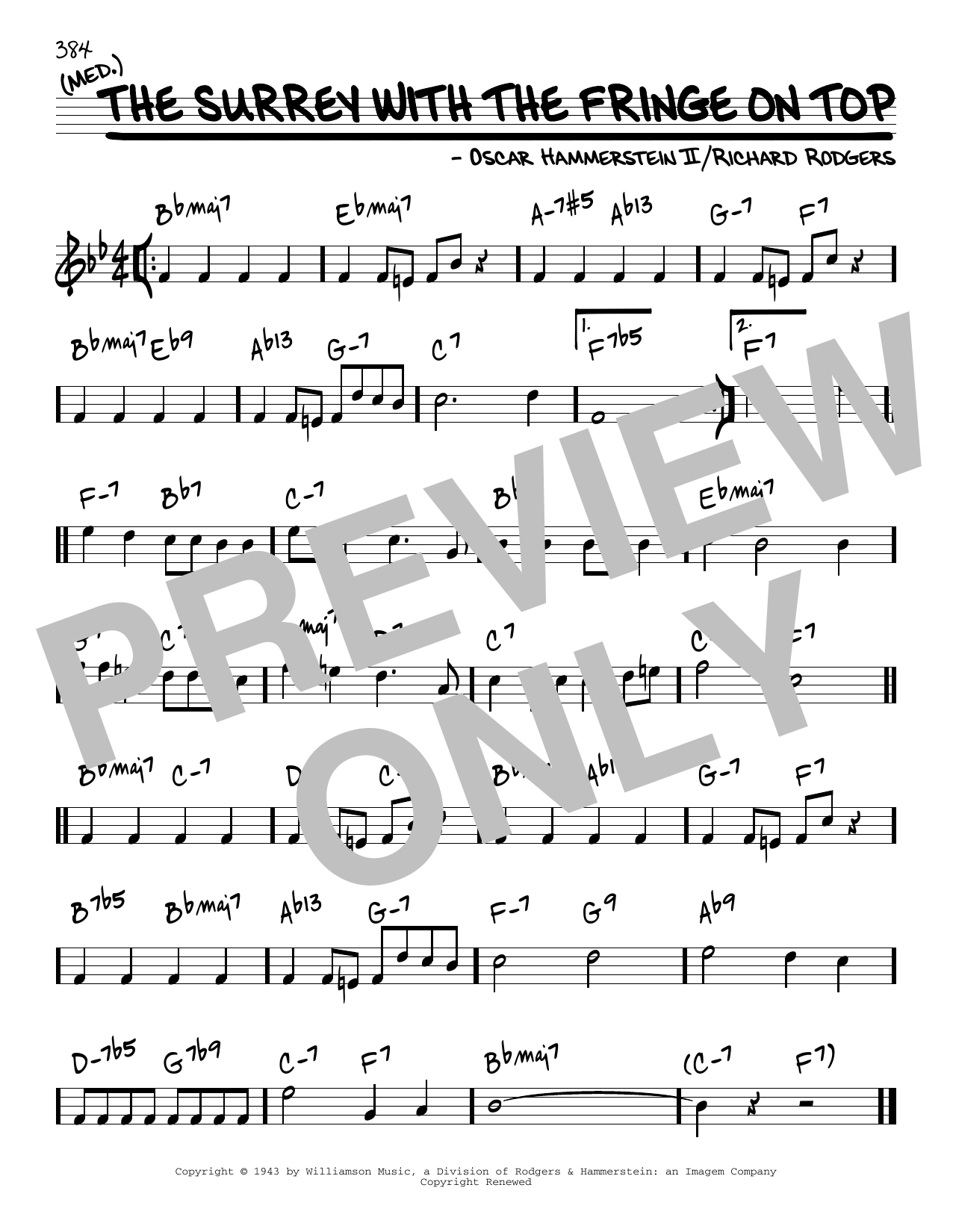Download Rodgers & Hammerstein The Surrey With The Fringe On Top [Reharmonized version] (arr. Jack Grassel) Sheet Music and learn how to play Real Book – Melody & Chords PDF digital score in minutes