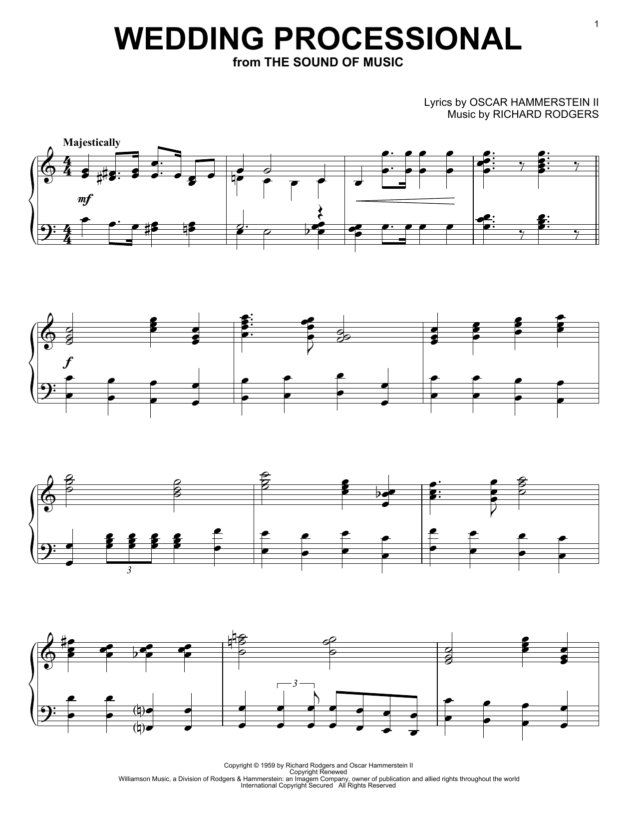 Download Rodgers & Hammerstein Wedding Processional Sheet Music and learn how to play Lead Sheet / Fake Book PDF digital score in minutes
