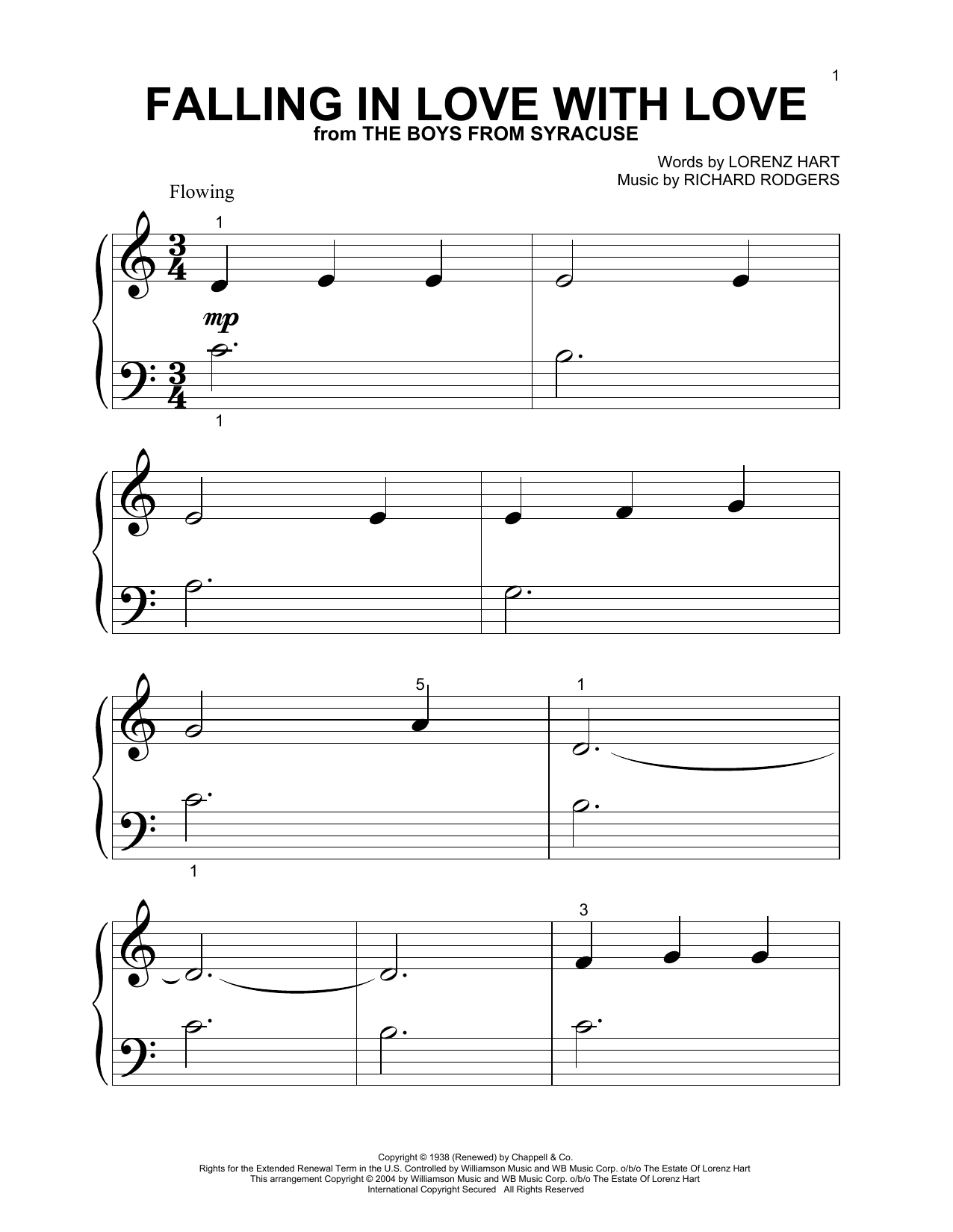 Download Rodgers & Hart Falling In Love With Love (from The Boys From Syracuse) Sheet Music and learn how to play Easy Guitar Tab PDF digital score in minutes