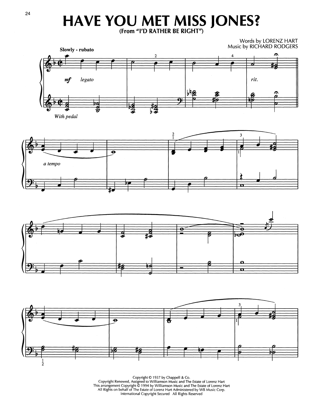 Download Rodgers & Hart Have You Met Miss Jones? (from I'd Rather Be Right) (arr. Bill Boyd) Sheet Music and learn how to play Piano Solo PDF digital score in minutes