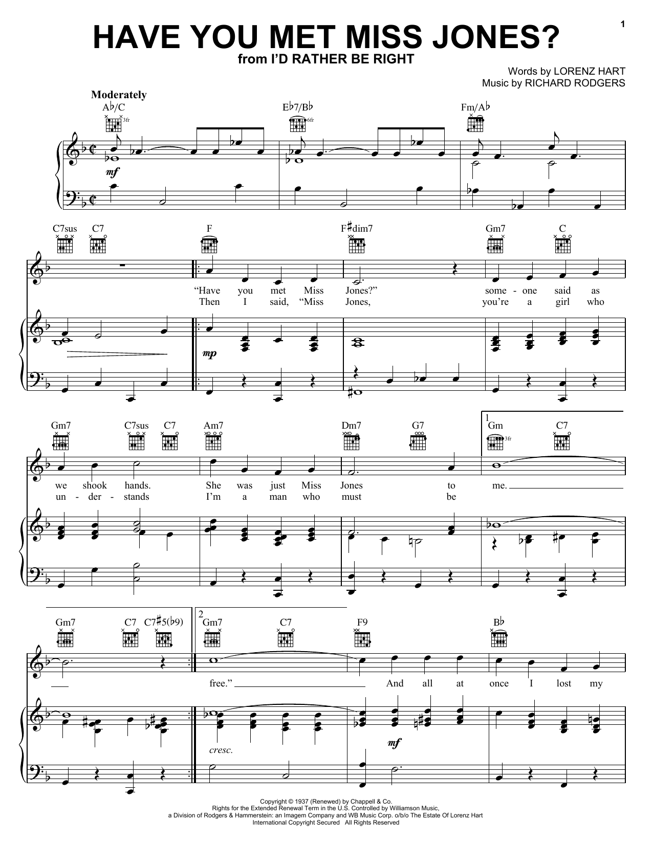 Download Rodgers & Hart Have You Met Miss Jones? Sheet Music and learn how to play Real Book - Melody & Chords - C Instruments PDF digital score in minutes