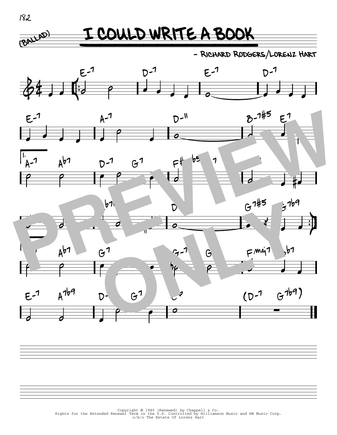 Download Rodgers & Hart I Could Write A Book [Reharmonized version] (from Pal Joey) (arr. Jack Grassel) Sheet Music and learn how to play Real Book – Melody & Chords PDF digital score in minutes