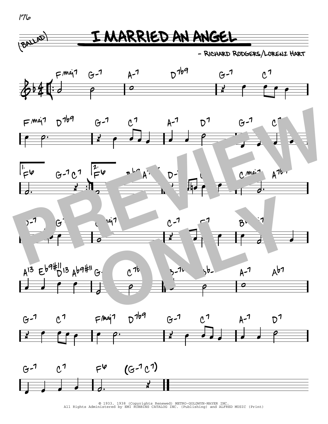 Download Rodgers & Hart I Married An Angel Sheet Music and learn how to play Real Book – Melody & Chords PDF digital score in minutes