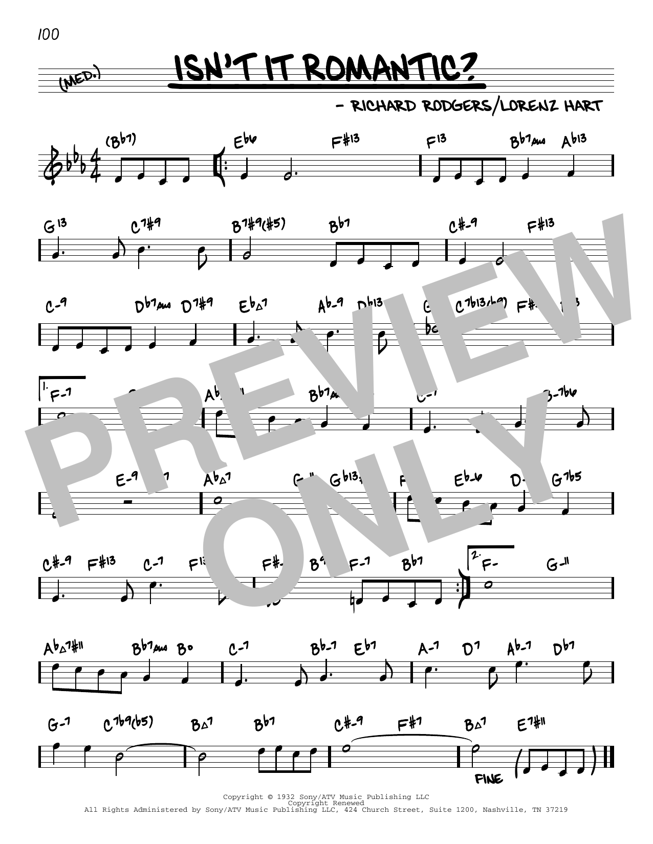 Download Rodgers & Hart Isn't It Romantic? (arr. David Hazeltine) Sheet Music and learn how to play Real Book – Enhanced Chords PDF digital score in minutes