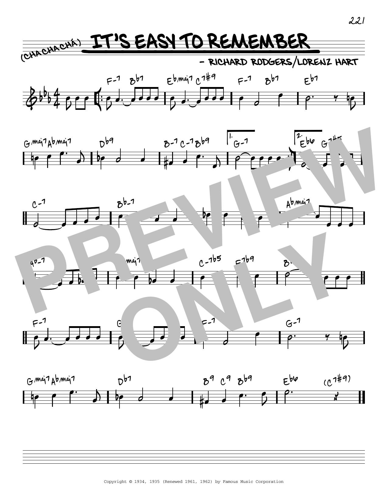 Download Rodgers & Hart It's Easy To Remember [Reharmonized version] (from Mississippi) (arr. Jack Grass Sheet Music and learn how to play Real Book – Melody & Chords PDF digital score in minutes