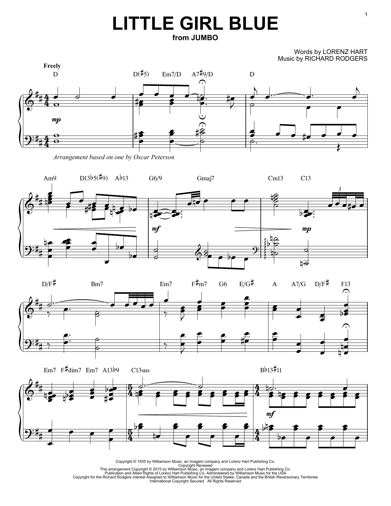 Download Rodgers & Hart Little Girl Blue Sheet Music and learn how to play Piano PDF digital score in minutes