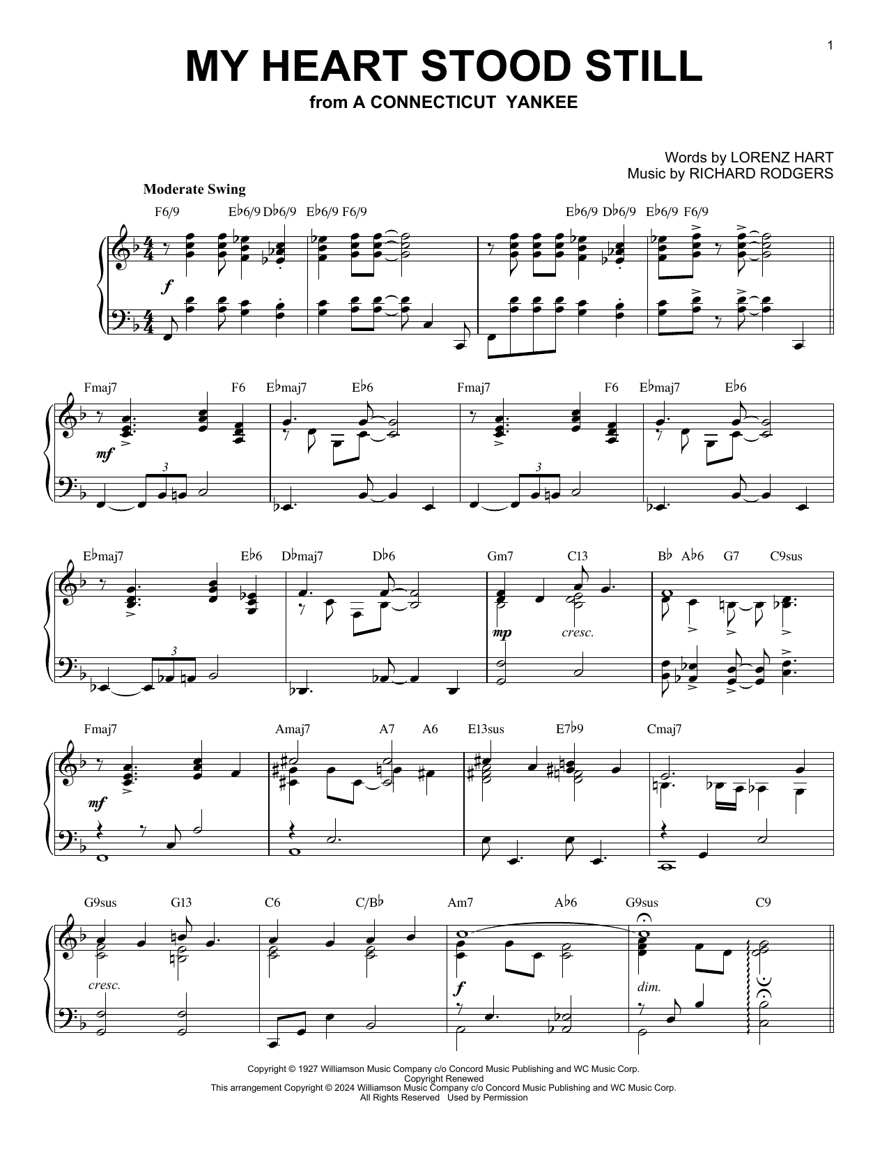 Download Rodgers & Hart My Heart Stood Still (arr. Brent Edstrom) Sheet Music and learn how to play Piano Solo PDF digital score in minutes