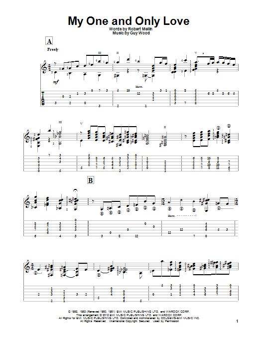 Download Rodgers & Hart My One And Only Love Sheet Music and learn how to play Solo Guitar PDF digital score in minutes