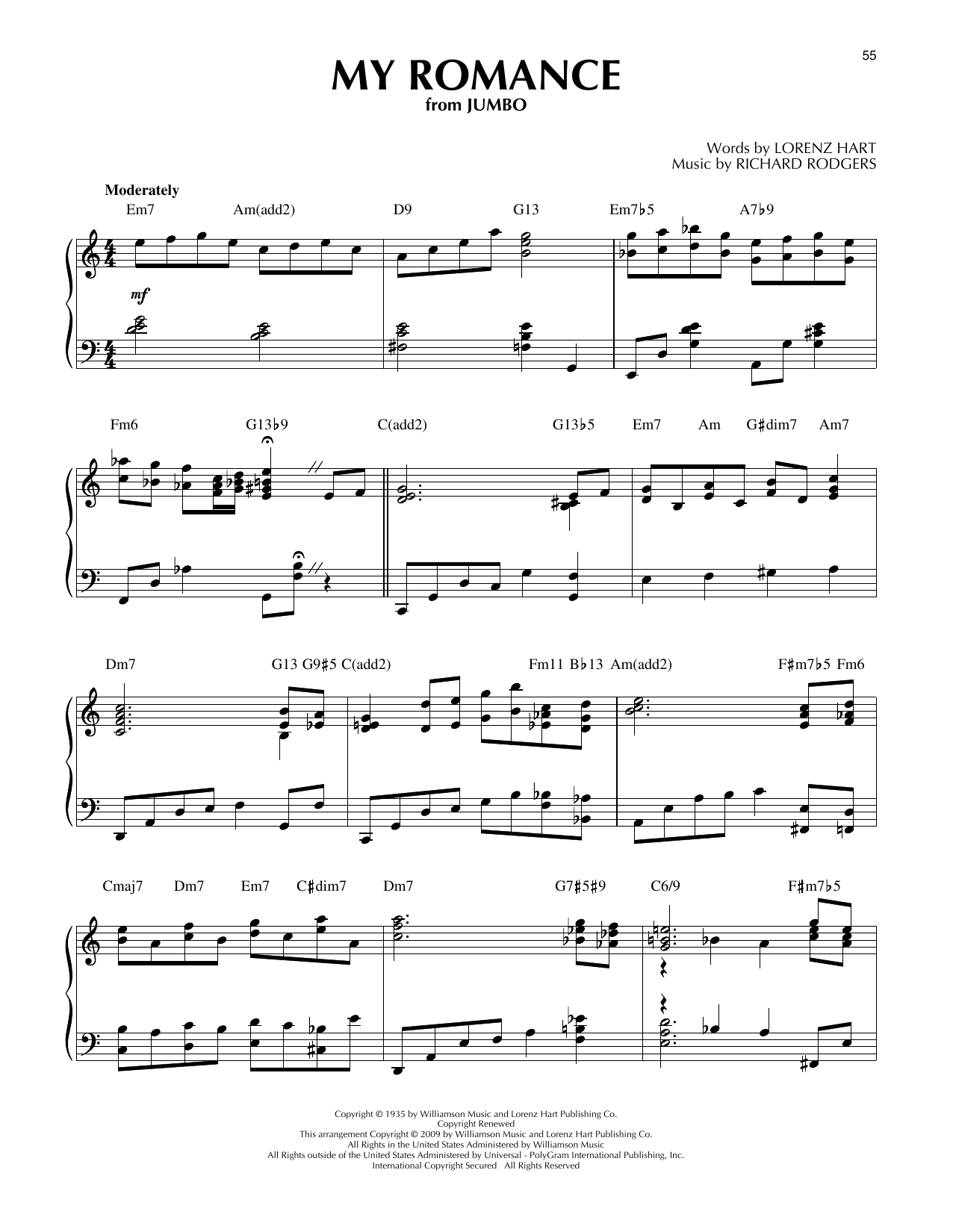 Download Rodgers & Hart My Romance (arr. Brent Edstrom) [Jazz version] Sheet Music and learn how to play Piano Solo PDF digital score in minutes