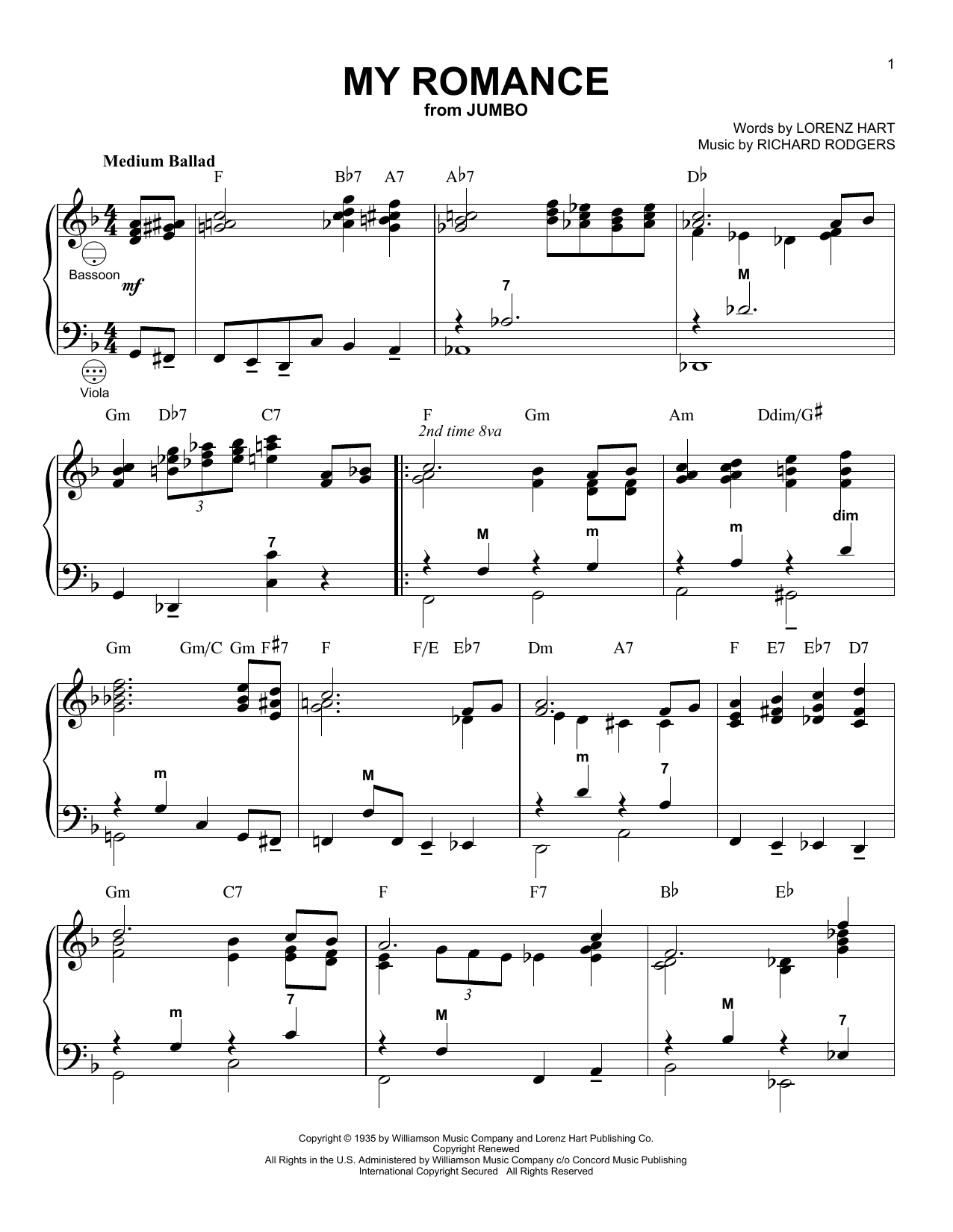 Download Rodgers & Hart My Romance (arr. Gary Meisner) Sheet Music and learn how to play Accordion PDF digital score in minutes