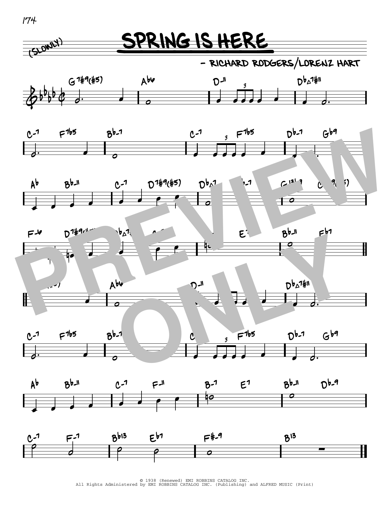 Download Rodgers & Hart Spring Is Here (arr. David Hazeltine) Sheet Music and learn how to play Real Book – Enhanced Chords PDF digital score in minutes