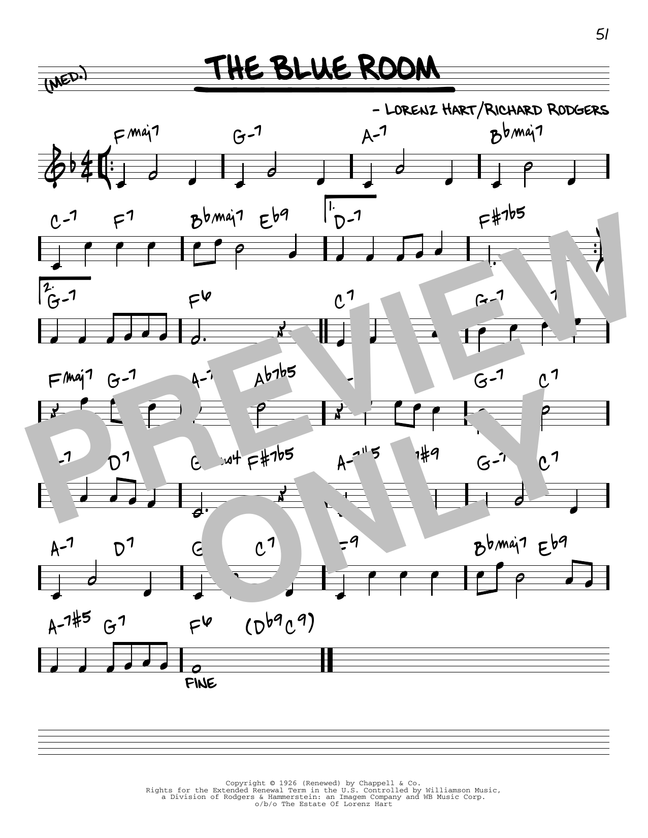 Download Rodgers & Hart The Blue Room [Reharmonized version] (arr. Jack Grassel) Sheet Music and learn how to play Real Book – Melody & Chords PDF digital score in minutes