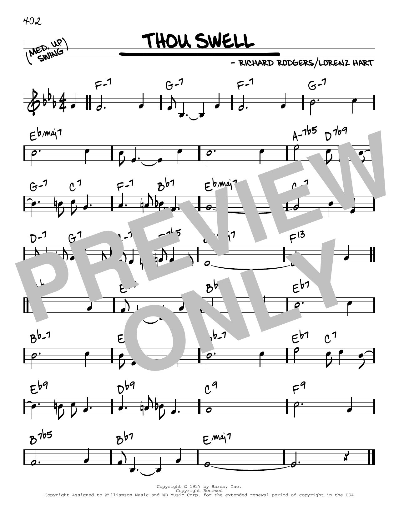 Download Rodgers & Hart Thou Swell [Reharmonized version] (arr. Jack Grassel) Sheet Music and learn how to play Real Book – Melody & Chords PDF digital score in minutes