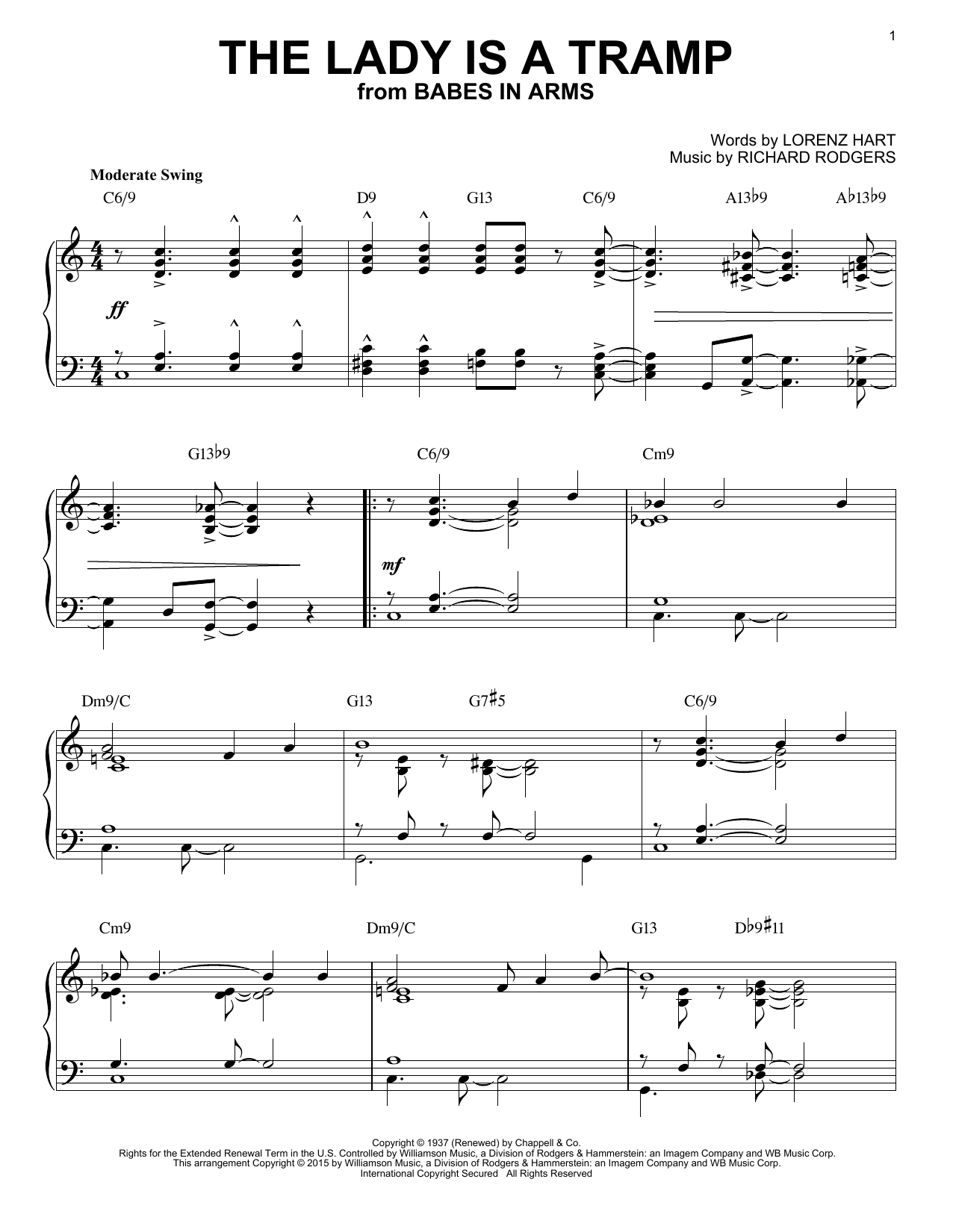 Download Rodgers & Hart The Lady Is A Tramp Sheet Music and learn how to play Piano PDF digital score in minutes