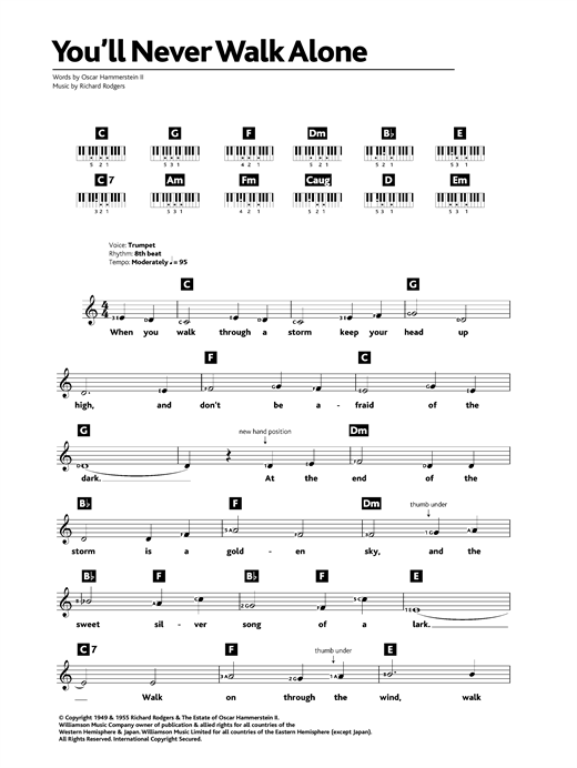 Rodgers Hammerstein You Ll Never Walk Alone From Carousel Sheet Music Notes Download Printable Pdf Score