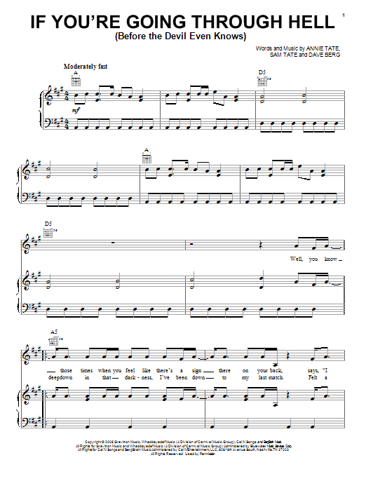 Download Rodney Atkins If You're Going Through Hell (Before The Devil Even Knows) Sheet Music and learn how to play Real Book – Melody, Lyrics & Chords PDF digital score in minutes
