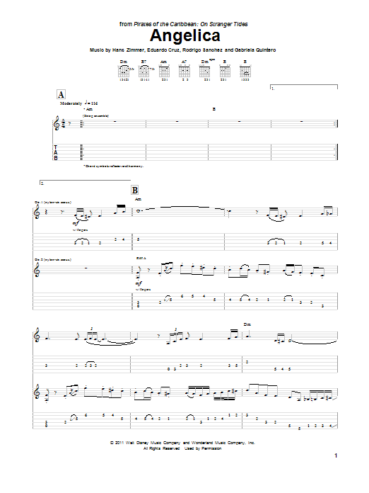 Download Rodrigo y Gabriela Angelica Sheet Music and learn how to play Guitar Tab PDF digital score in minutes