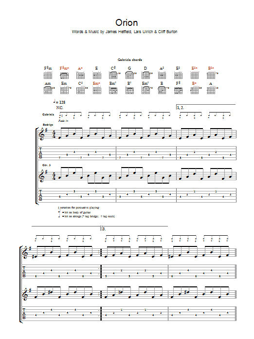 Download Rodrigo y Gabriela Orion Sheet Music and learn how to play Guitar Tab PDF digital score in minutes