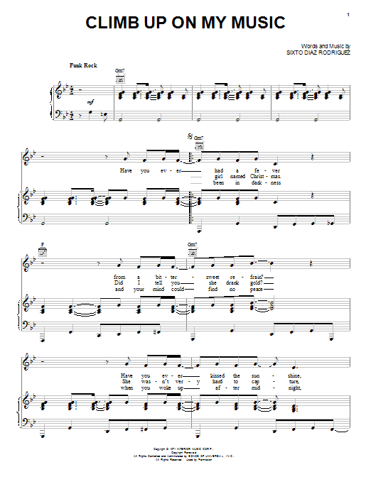 Download Rodriguez Climb Up On My Music Sheet Music and learn how to play Piano, Vocal & Guitar (Right-Hand Melody) PDF digital score in minutes