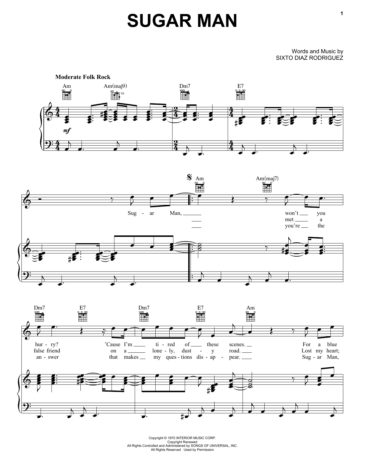 Download Rodriguez Sugar Man Sheet Music and learn how to play Ukulele PDF digital score in minutes
