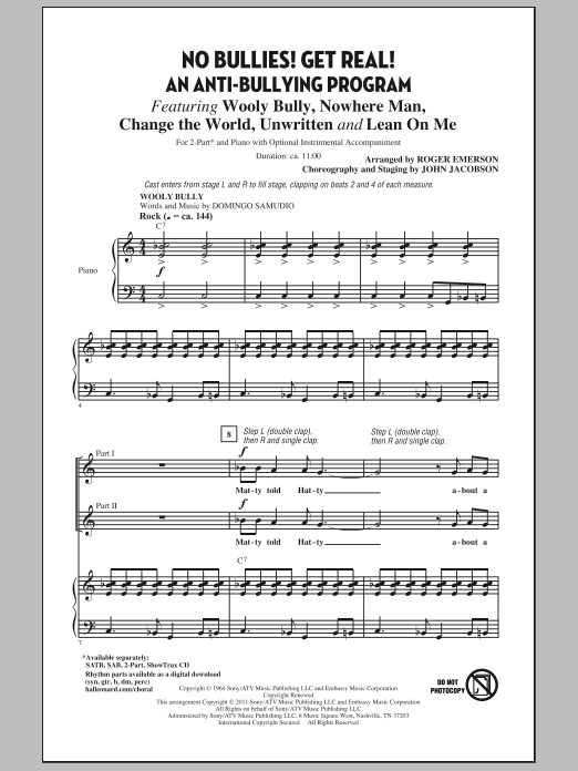 Download John Jacobson No Bullies! Get Real! (arr. Roger Emerson) Sheet Music and learn how to play SAB PDF digital score in minutes