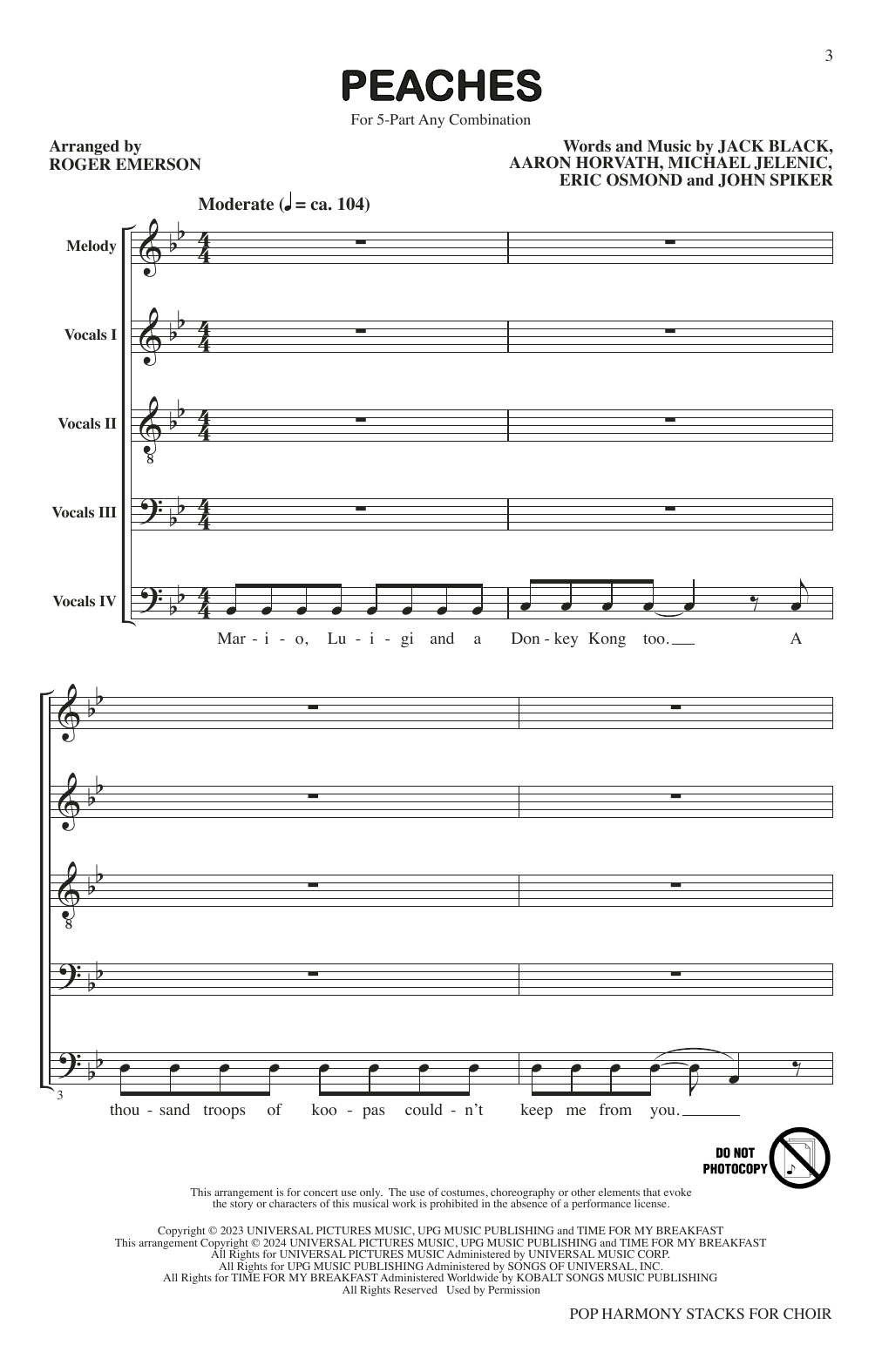 Download Roger Emerson Pop Harmony Stacks for Choir Sheet Music and learn how to play Choir PDF digital score in minutes