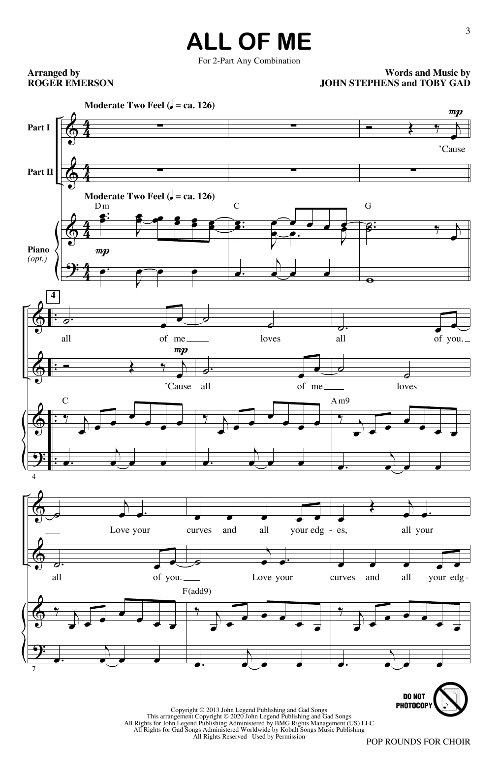 Download Roger Emerson Pop Rounds for Choir Sheet Music and learn how to play 2-Part Choir PDF digital score in minutes