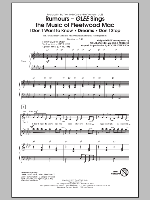 Download Fleetwood Mac Don't Stop (arr. Roger Emerson) Sheet Music and learn how to play 2-Part Choir PDF digital score in minutes