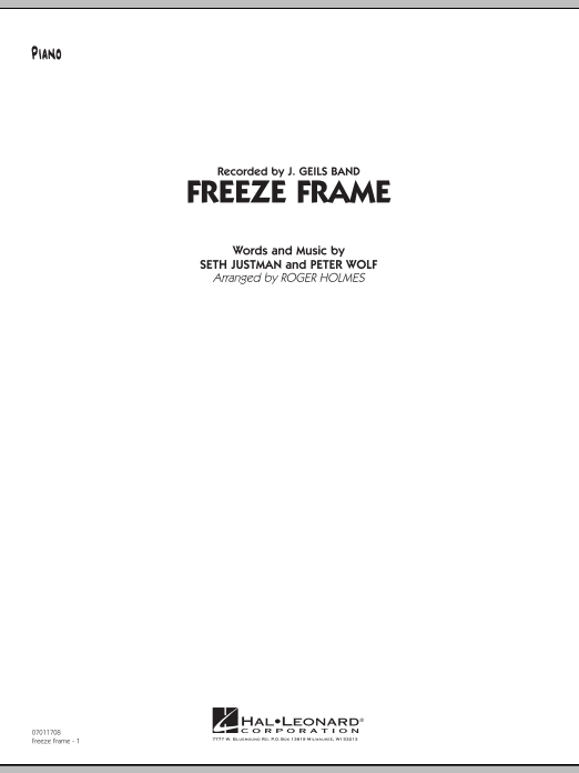 Download Roger Holmes Freeze Frame - Piano Sheet Music and learn how to play Jazz Ensemble PDF digital score in minutes