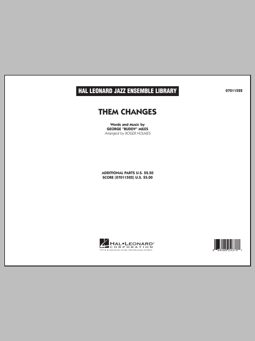 Download Roger Holmes Them Changes - Full Score Sheet Music and learn how to play Jazz Ensemble PDF digital score in minutes