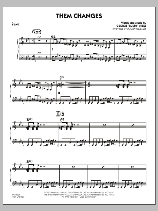 Download Roger Holmes Them Changes - Piano Sheet Music and learn how to play Jazz Ensemble PDF digital score in minutes