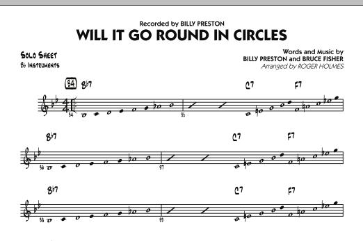 Download Roger Holmes Will It Go Round in Circles? - Bb Solo Sheet Sheet Music and learn how to play Jazz Ensemble PDF digital score in minutes