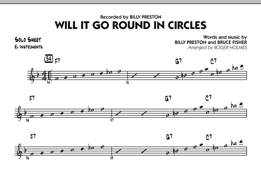 Download Roger Holmes Will It Go Round in Circles? - Eb Solo Sheet Sheet Music and learn how to play Jazz Ensemble PDF digital score in minutes