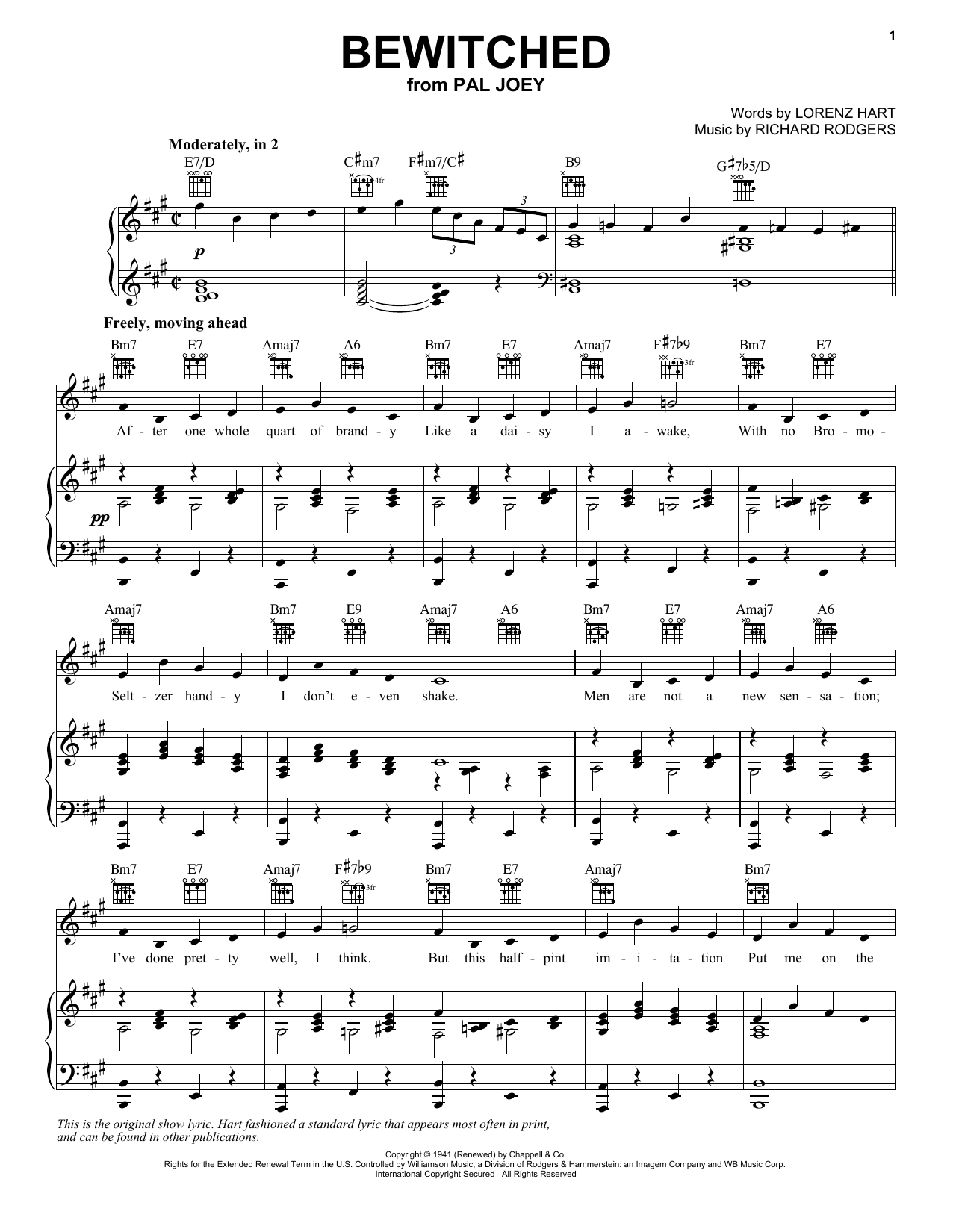 Download Rogers & Hammerstein Bewitched Sheet Music and learn how to play Vocal Pro + Piano/Guitar PDF digital score in minutes