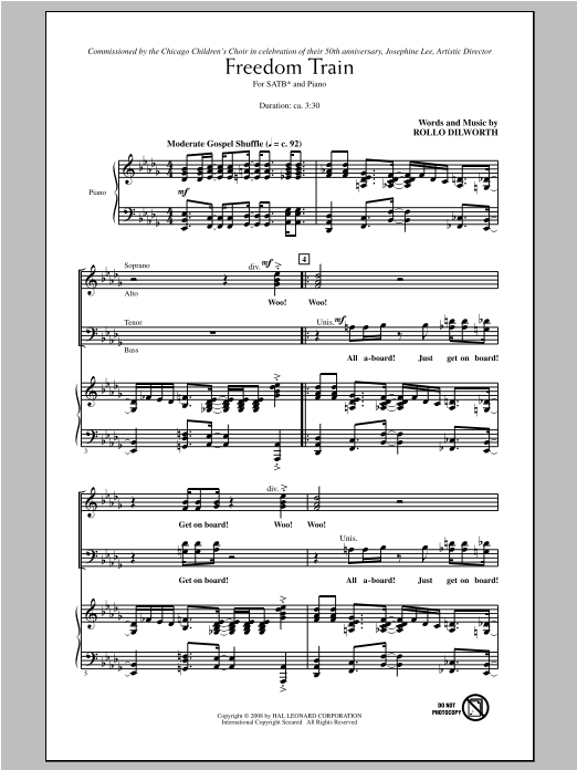 Download Rollo Dilworth Freedom Train Sheet Music and learn how to play 4-Part PDF digital score in minutes