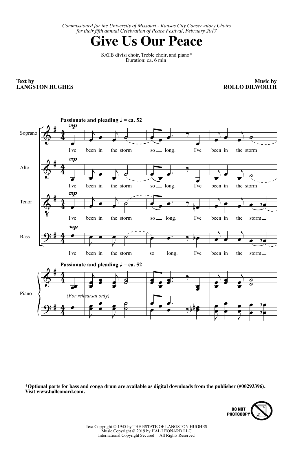 Download Rollo Dilworth Give Us Our Peace Sheet Music and learn how to play SATB Choir PDF digital score in minutes