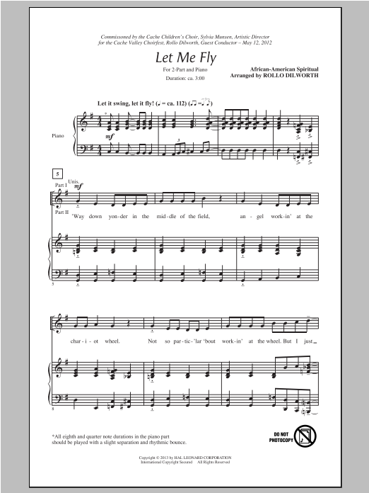 Download Rollo Dilworth Let Me Fly Sheet Music and learn how to play SATB PDF digital score in minutes