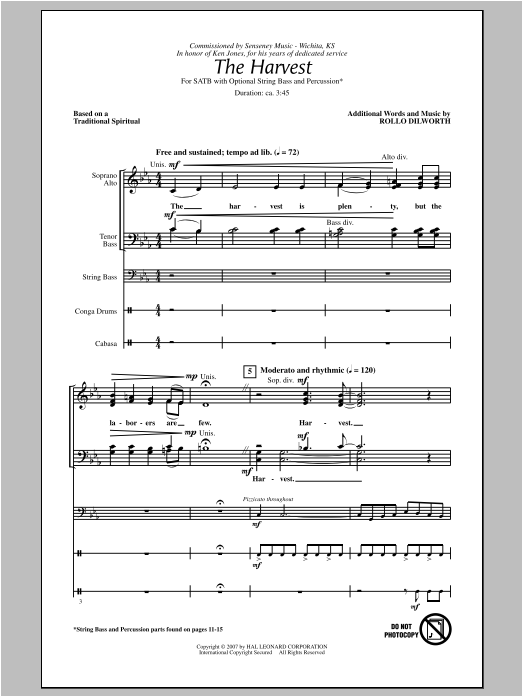 Download Rollo Dilworth The Harvest Sheet Music and learn how to play SATB PDF digital score in minutes