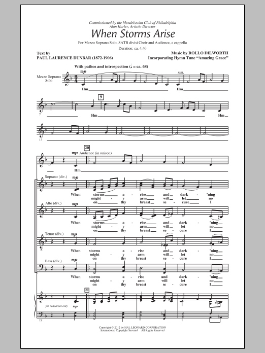 Download Rollo Dilworth When Storms Arise Sheet Music and learn how to play SATB PDF digital score in minutes